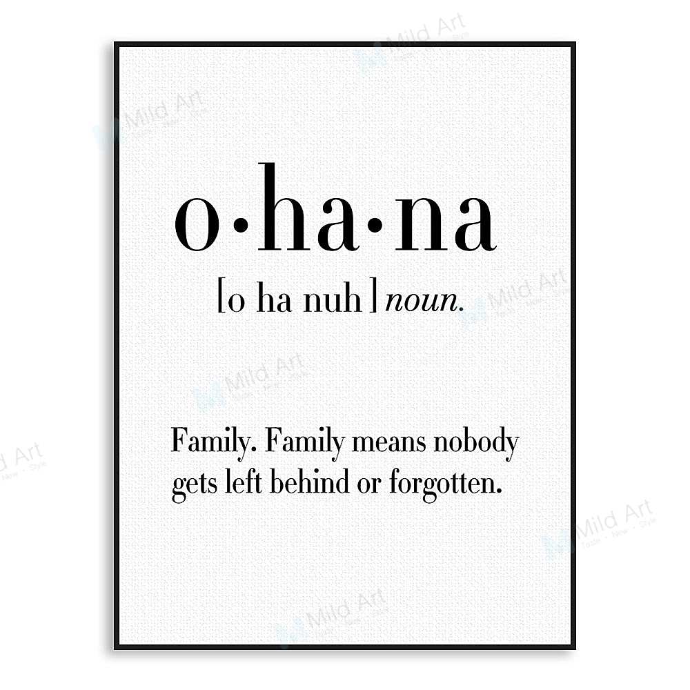 Ironic Words Definition Family Ohana Canvas Frame Mild Art Taste Ironic Words Definition Family Ohana Canvas Frame