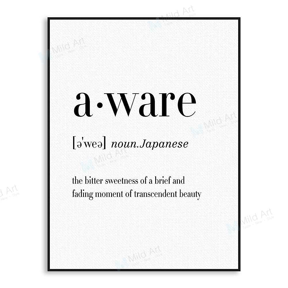 Ironic Words Definition Positive Energy Aware Canvas Frame Mild Art Taste Style