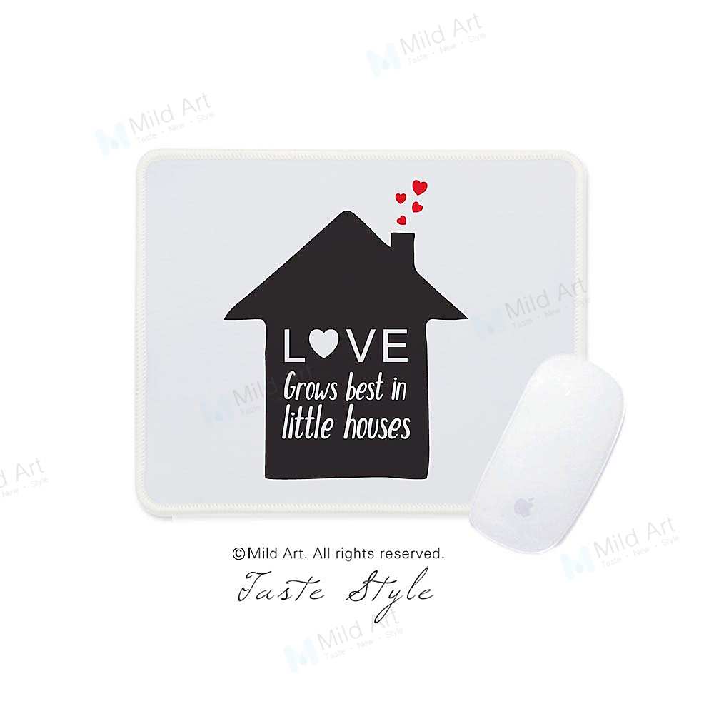 Nordic Style Black White Home House Family Love Quotes Mouse Pad